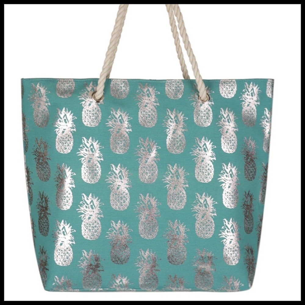 🆕Just In, Pineapple turquoise large tote